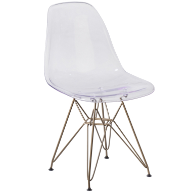 Ghost Reception Chair w/ Gold Metal Base image