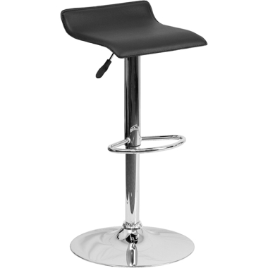 Contemporary Vinyl Adjustable Height Stool with Chrome Base image