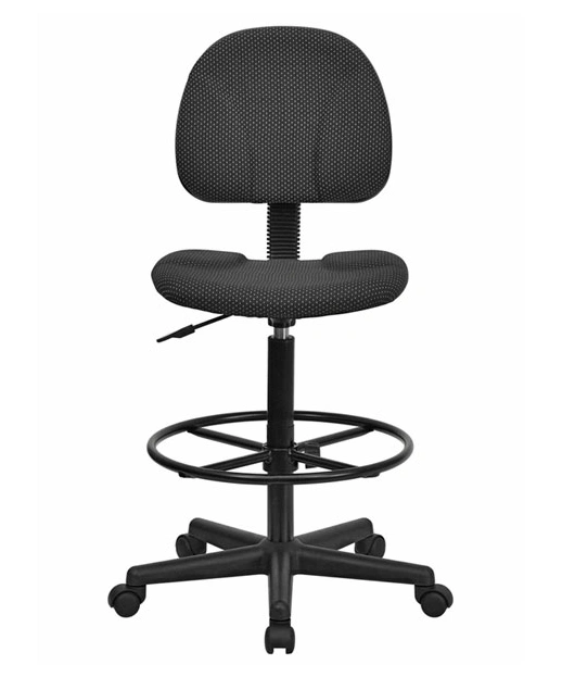 Black Patterned Fabric Ergonomic Stool