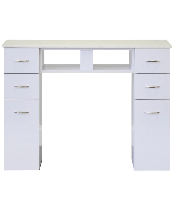 J&A White Granite Top Manicure Table