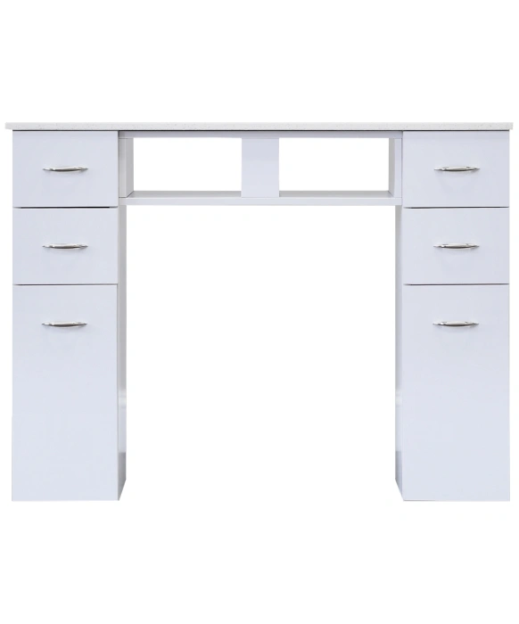 J&A White Granite Top Manicure Table