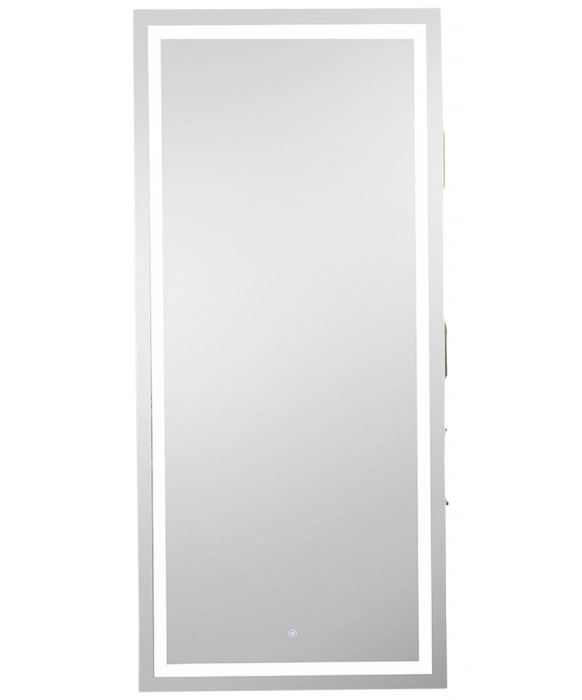 Pibbs 9110 Lumina Gold Handle LED Salon Mirror & Storage Server