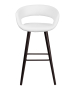 Brynn Contemporary Vinyl Stool w/ Cappuccino Wood Frame-image2