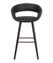 Brynn Contemporary Vinyl Stool w/ Cappuccino Wood Frame-image4