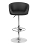 Contemporary Curved Vinyl Adjustable Stool With Chrome Base-image6