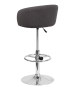 Contemporary Curved Vinyl Adjustable Stool With Chrome Base-image4