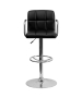 Contemporary Quilted Adjustable Height Stool with Chrome Base-image4
