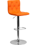 Contemporary Tufted Vinyl Adjustable Stool with Chrome Base-image5
