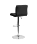 Contemporary Quilted Vinyl Adjustable Stool with Chrome Base-image3