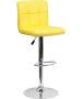 Contemporary Quilted Vinyl Adjustable Stool with Chrome Base-image6