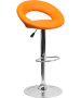 Contemporary Rounded Back Adjustable Stool with Chrome Base-image9