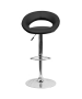 Contemporary Rounded Back Adjustable Stool with Chrome Base-image4