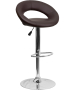 Contemporary Rounded Back Adjustable Stool with Chrome Base-image6