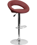 Contemporary Rounded Back Adjustable Stool with Chrome Base-image7