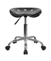Vibrant Black Tractor Seat and Chrome Stool-image4