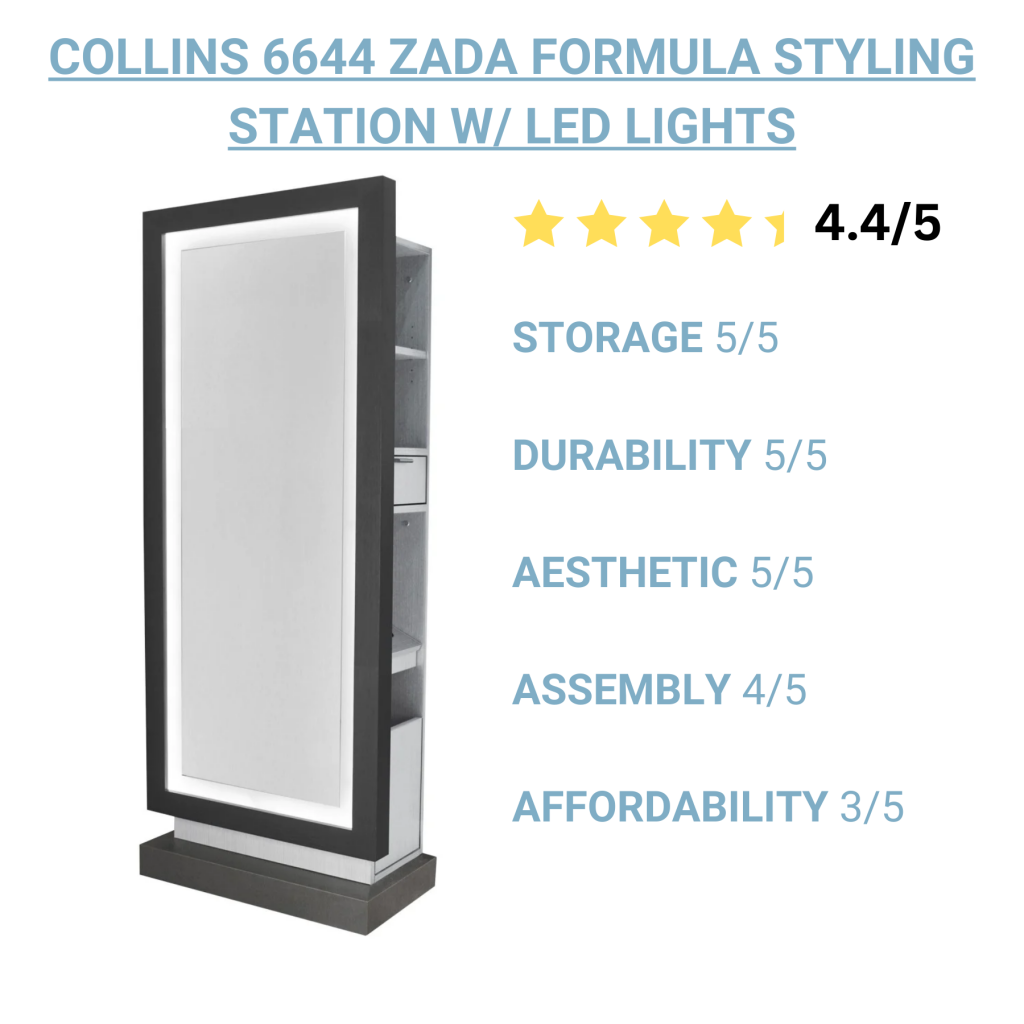 Zada Formula Free-Standing Salon Station with LED lights, rated 4.4<br /></picture>
out of 5 stars.